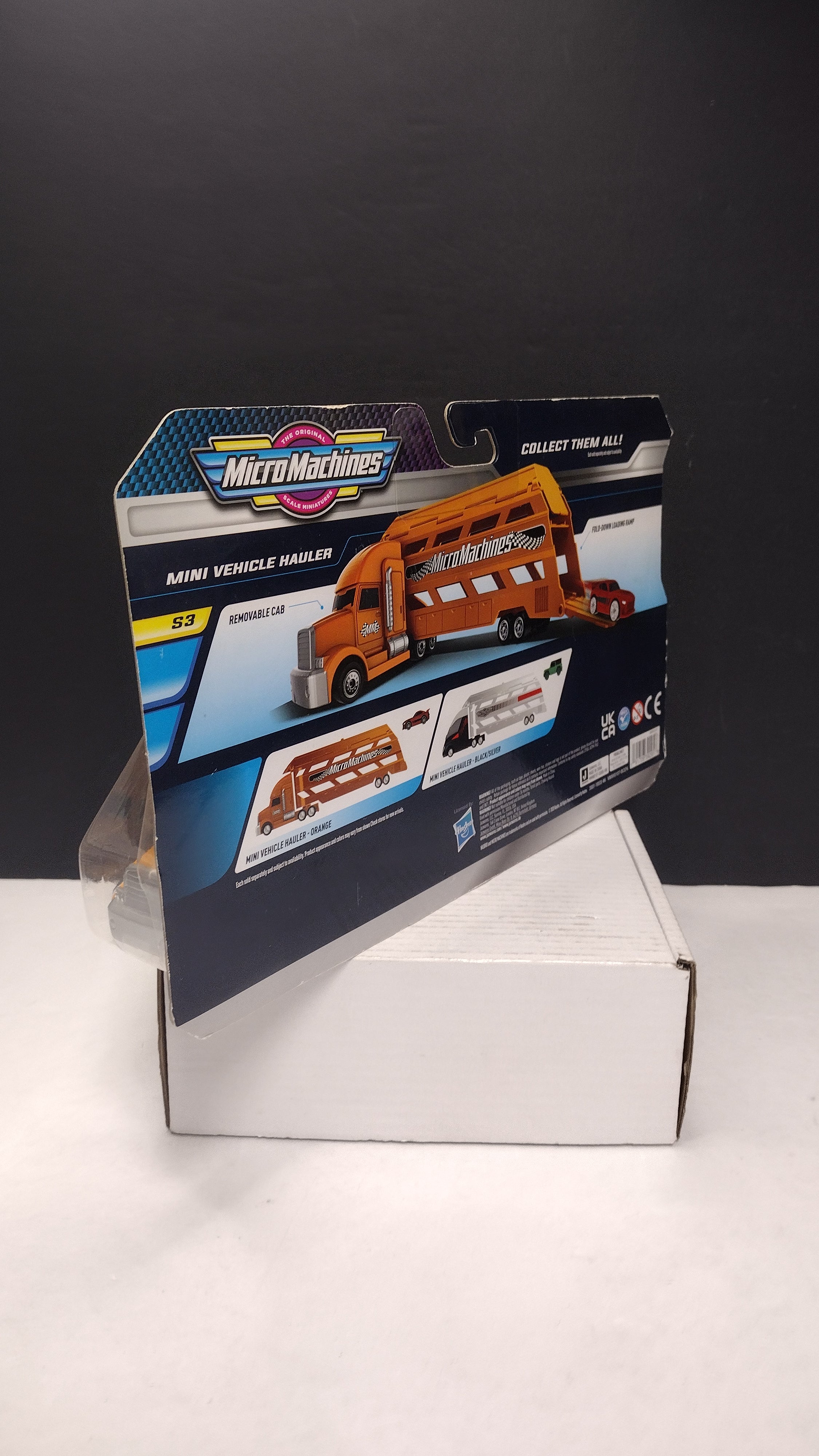 Micro Machines Orange Mini Vehicle Hauler Playset with Exclusive Vehicle (Jazwares / Hasbro 2020 - Sealed on Card / Great Condition)
