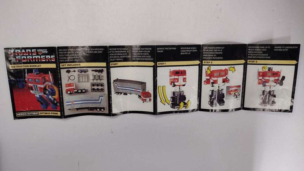 Vintage 1984 Original G1 Transformers Optimus Prime Instruction Booklet