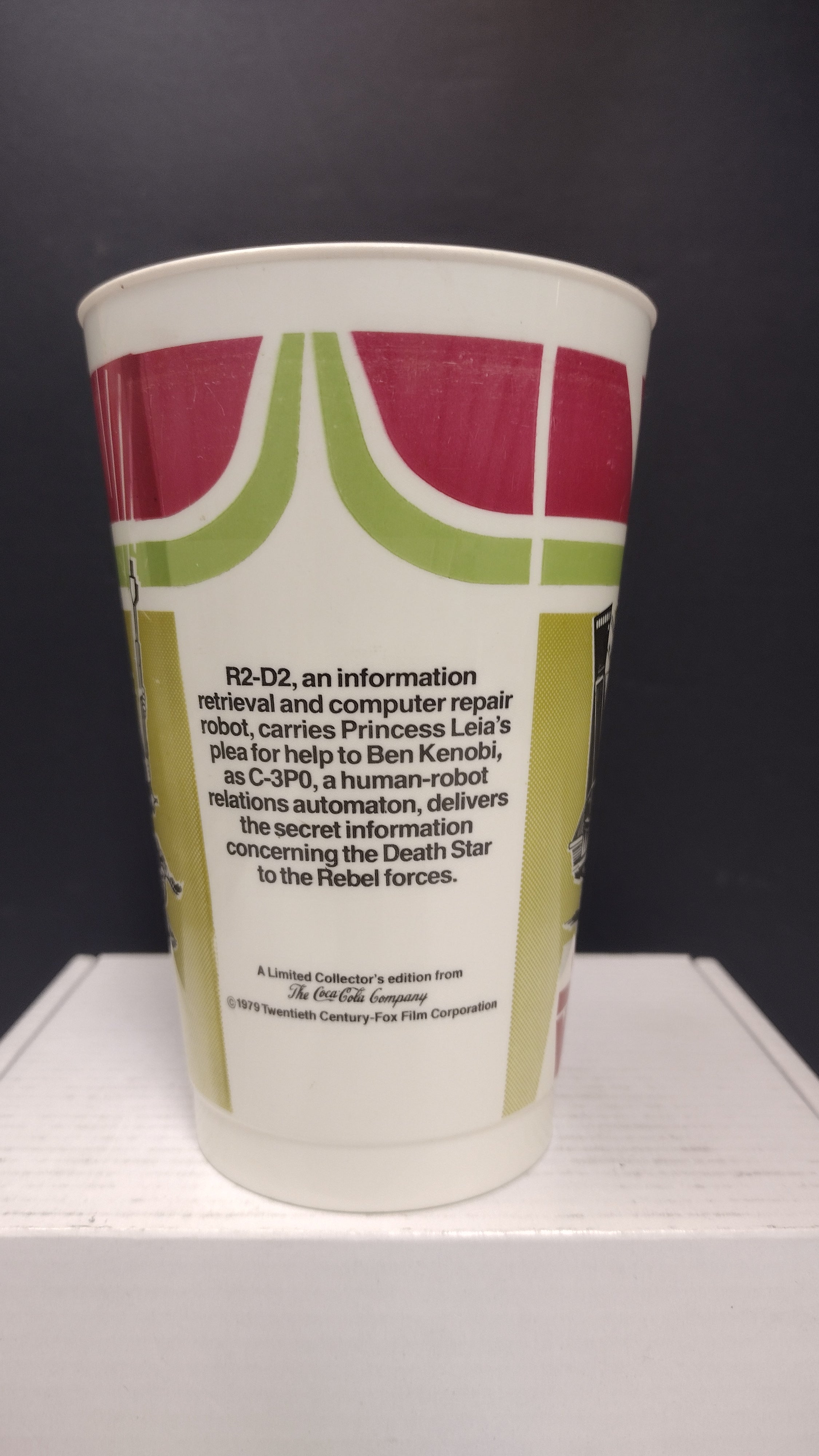 Vintage 1979 Star Wars C-3PO & R2-D2 Coca-Cola Promo Plastic Cup