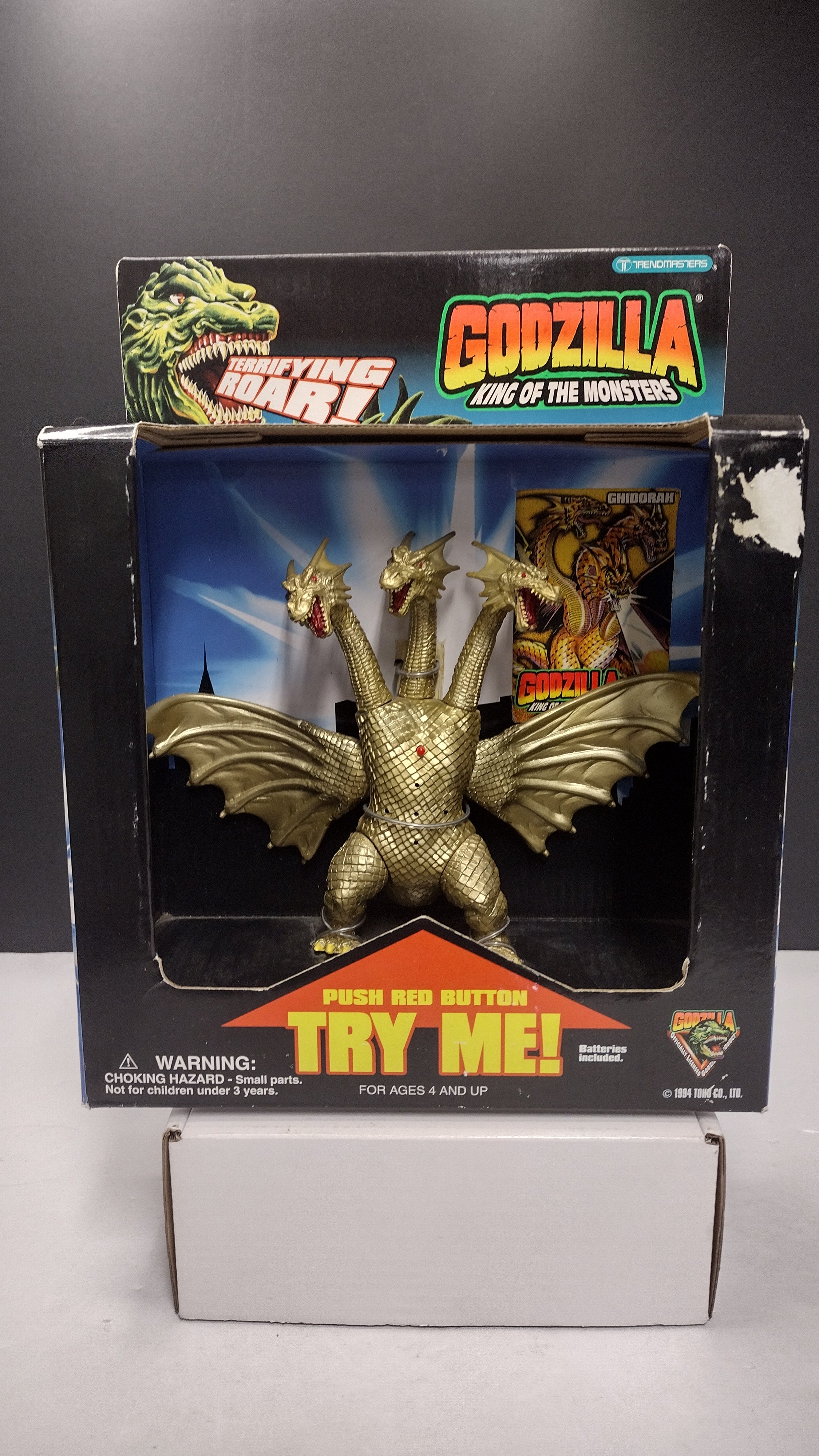 Vintage 1994 Trendmasters: Godzilla King of the Monsters – King Ghidorah Electronic Action Figure • Brand New / Factory Sealed in Original Box