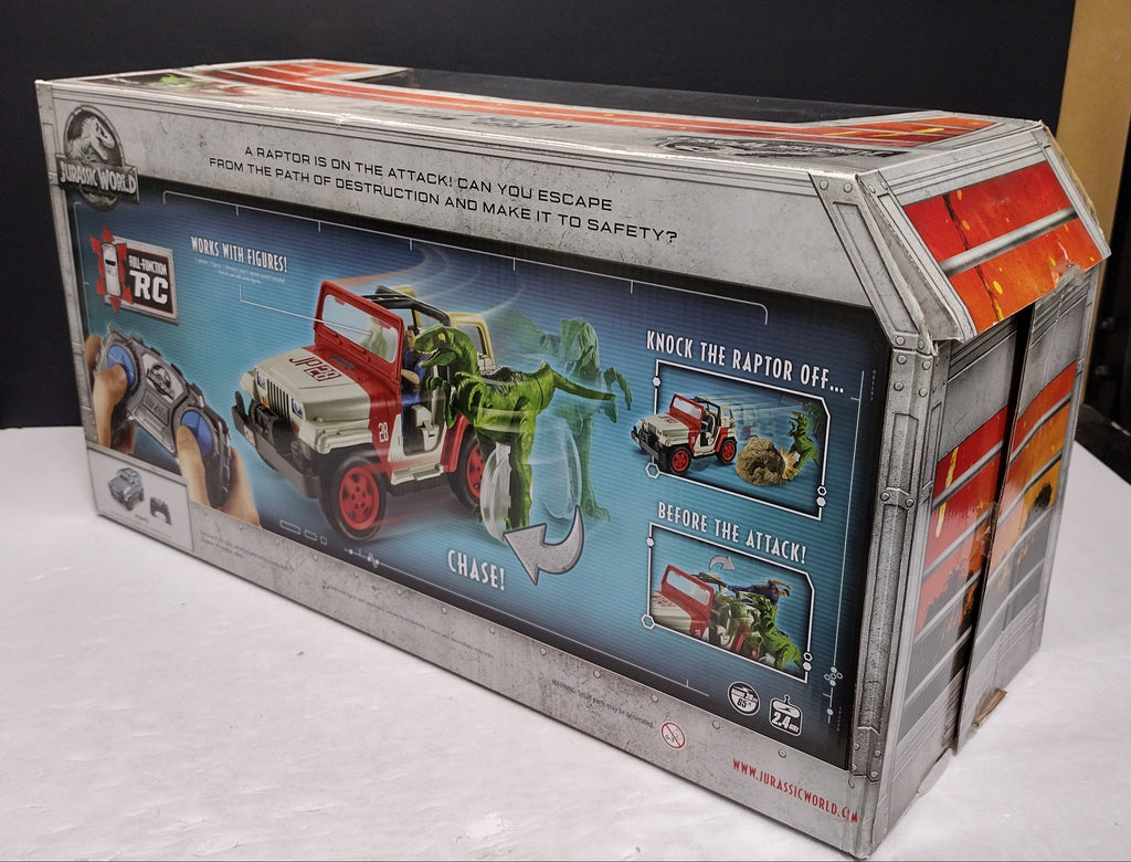 Mattel Jurassic World Jeep Wrangler Raptor Attack RC Vehicle Set FNH12 (Brand New & Factory Sealed - Minor Box Wear)