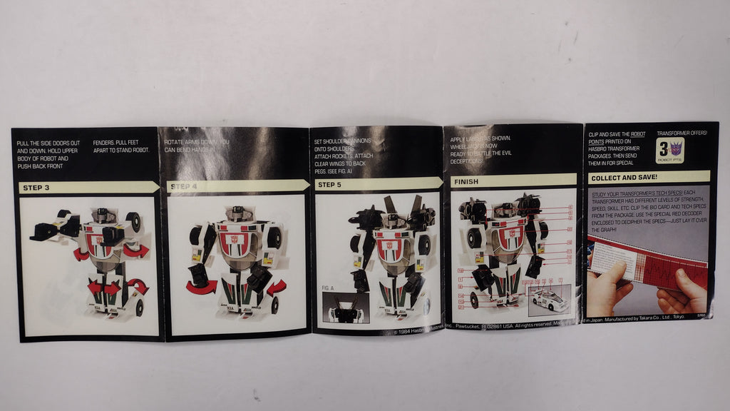 Vintage 1984 Original G1 Transformers Wheeljack Instruction Booklet