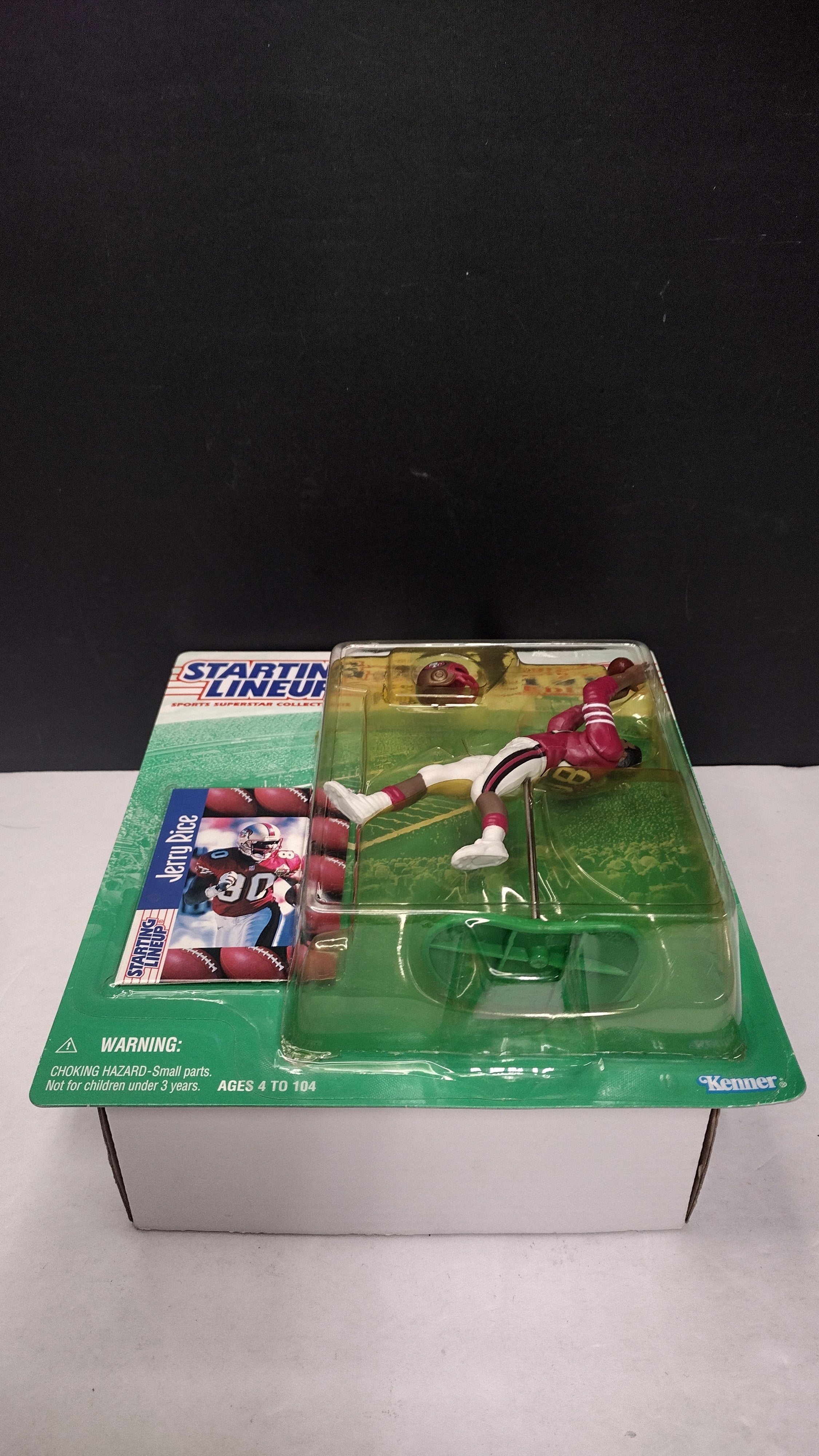 Vintage 1997 Starting Lineup NFL Football Figures Jerry Rice & Brett Favre 2-Pack (Kenner - Sealed on Card / Yellowed Bubble)