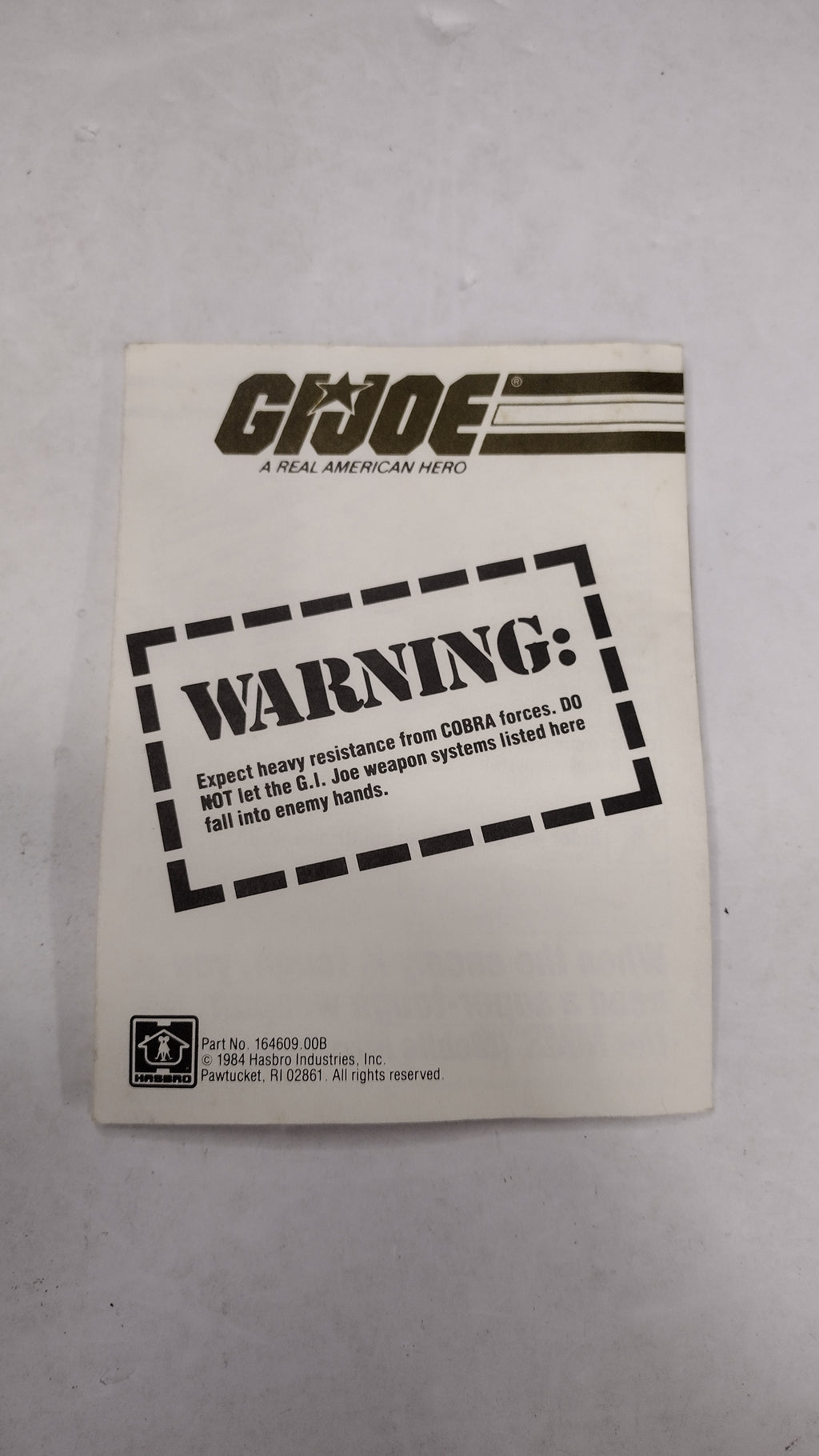 G.I. Joe 1984 Flag Points Mail In Order Form Insert Vintage Hasbro