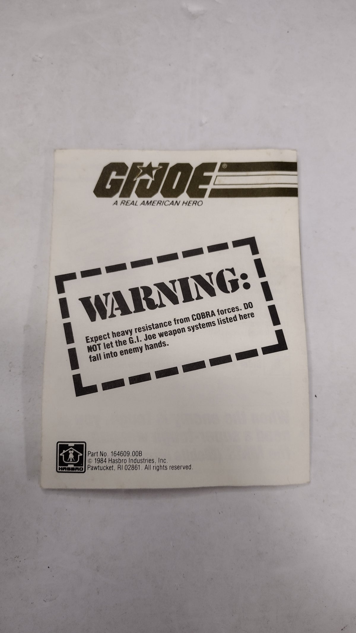 G.I. Joe 1984 Flag Points Mail In Order Form Insert Vintage Hasbro