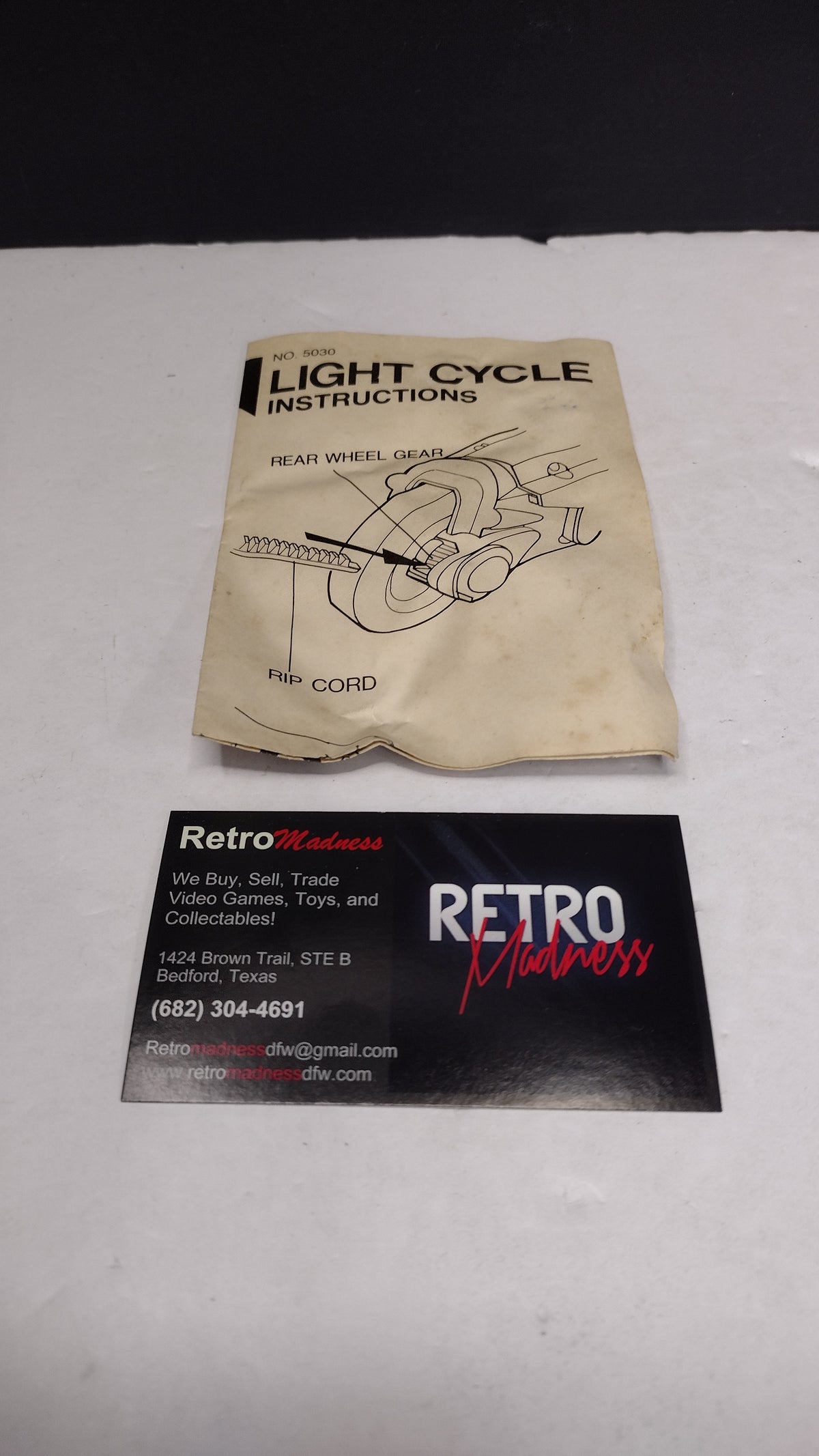 Vintage 1982 Tomy - Tron - Light Cycle Instructions