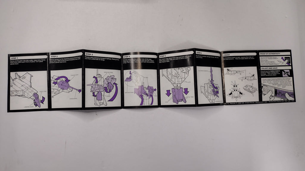 Vintage 1985 Original G1 Transformers Blitzwing Instruction Booklet