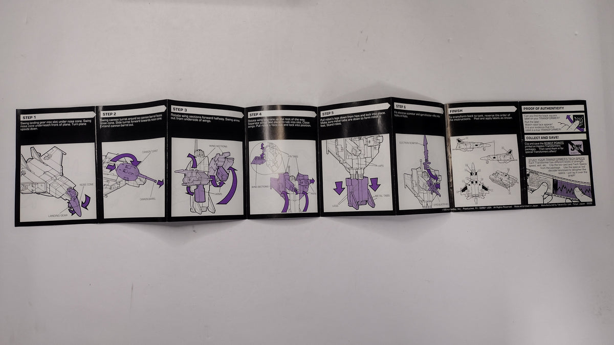 Vintage 1985 Original G1 Transformers Blitzwing Instruction Booklet