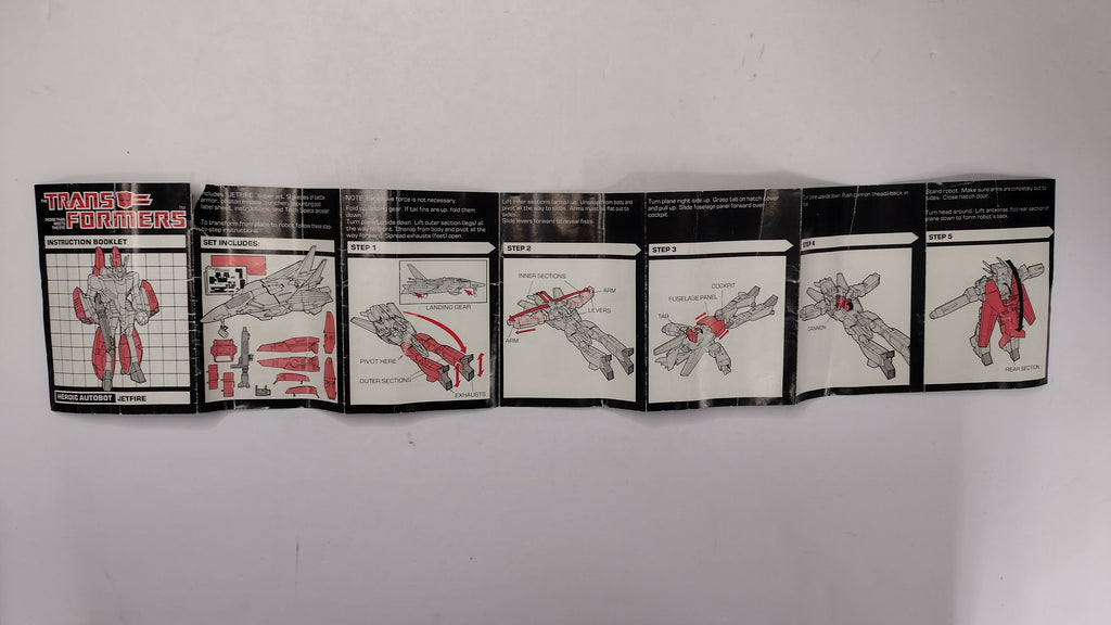 Vintage 1984 Original G1 Transformers Jetfire Instruction Booklet