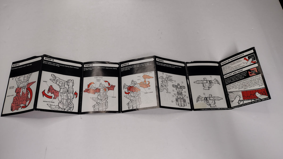 Vintage 1986 Original G1 Transformers Doublecross - Instruction Booklet