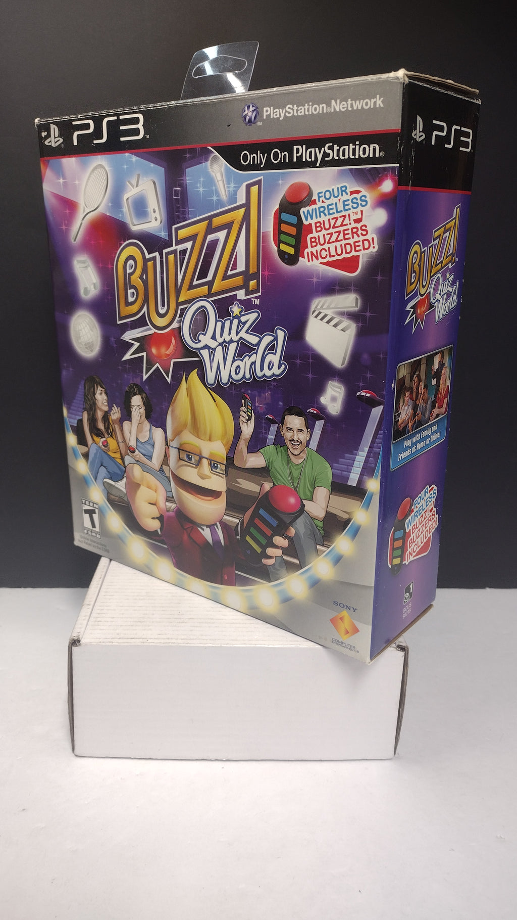 Buzz Quiz World Bundle PS3 Game Wireless Buzzers USB Dongle CIB