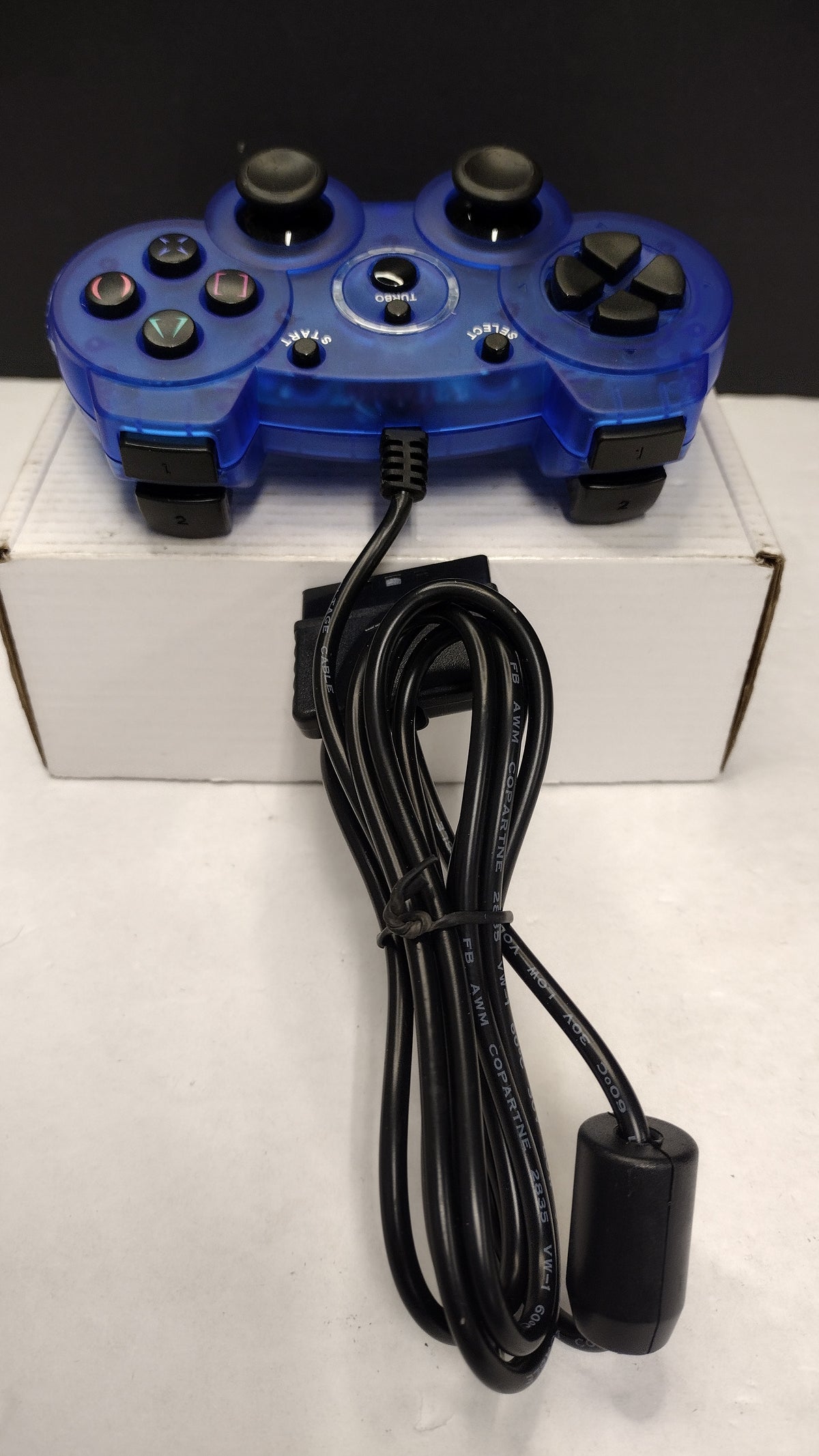 Old Skool PS2 Wired Double-Shock 2 Controller (Blue)- Tested