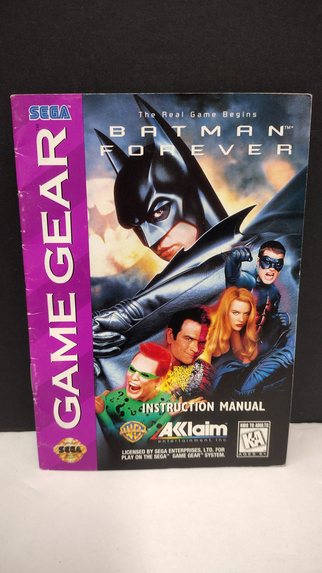 Batman Forever Sega Game Gear Instruction Manual Booklet ONLY