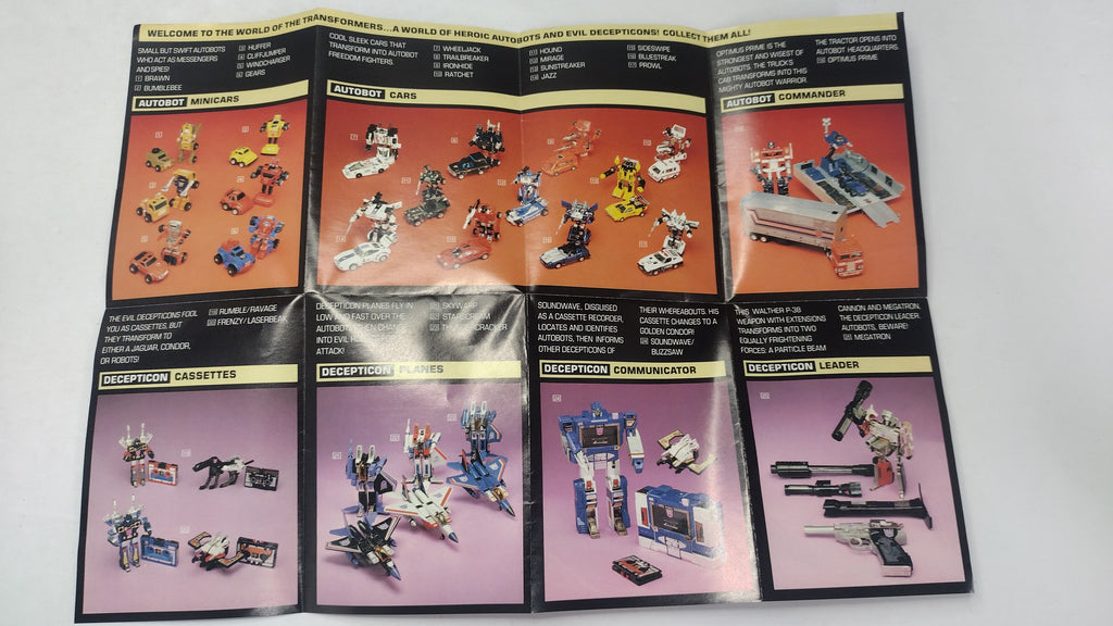 Vintage Original G1 Transformers Inserts Lot: 1984-1986