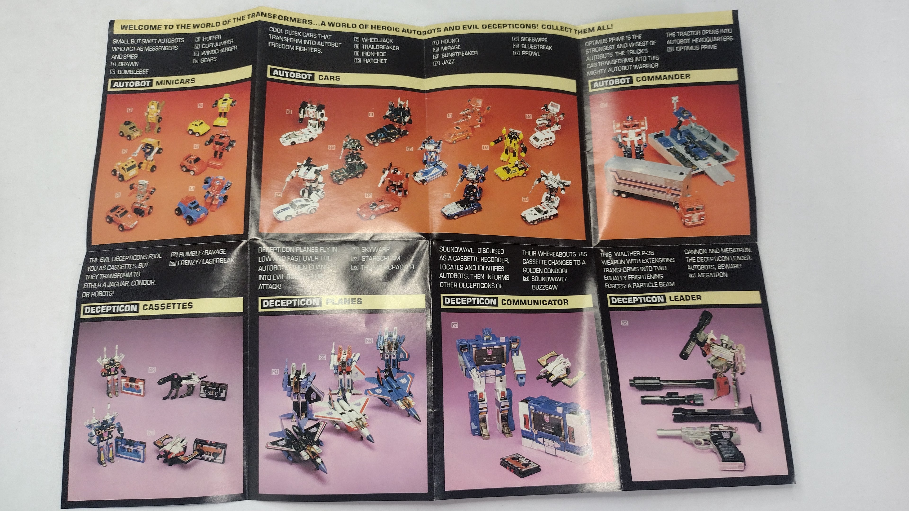 Vintage Original G1 Transformers Inserts Lot: 1984-1986