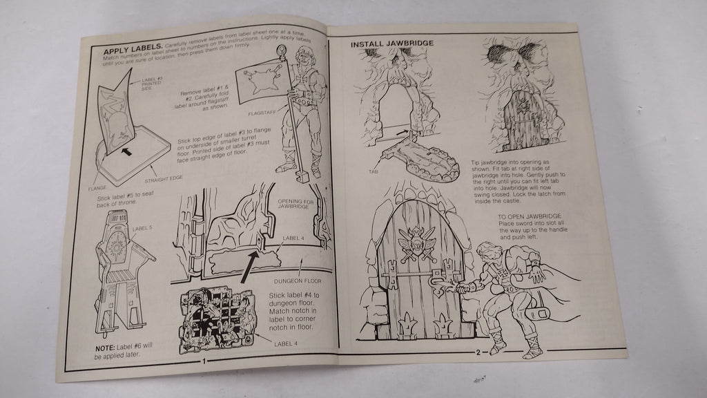 Vintage 1981 Masters of the Universe - Castle Grayskull Instructions