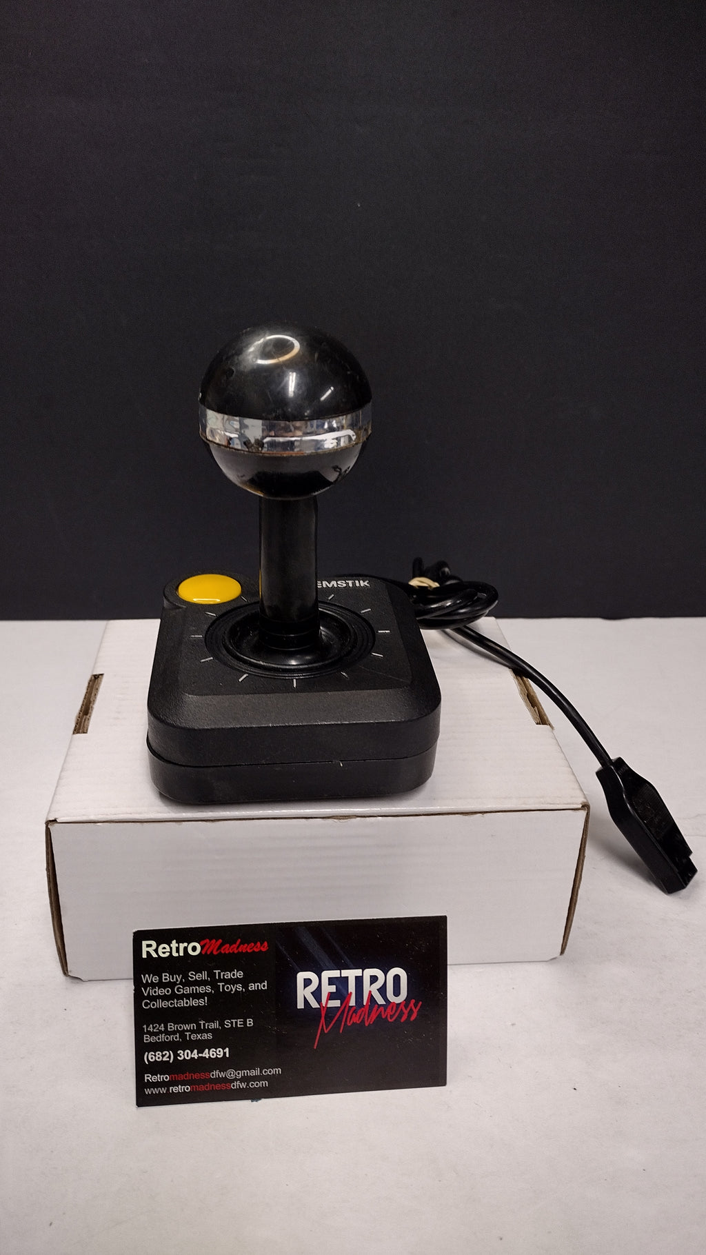 Vintage Gemini Gemstik Wired Joystick Controller with Gemgrip for Atari 2600 & Commodore 64