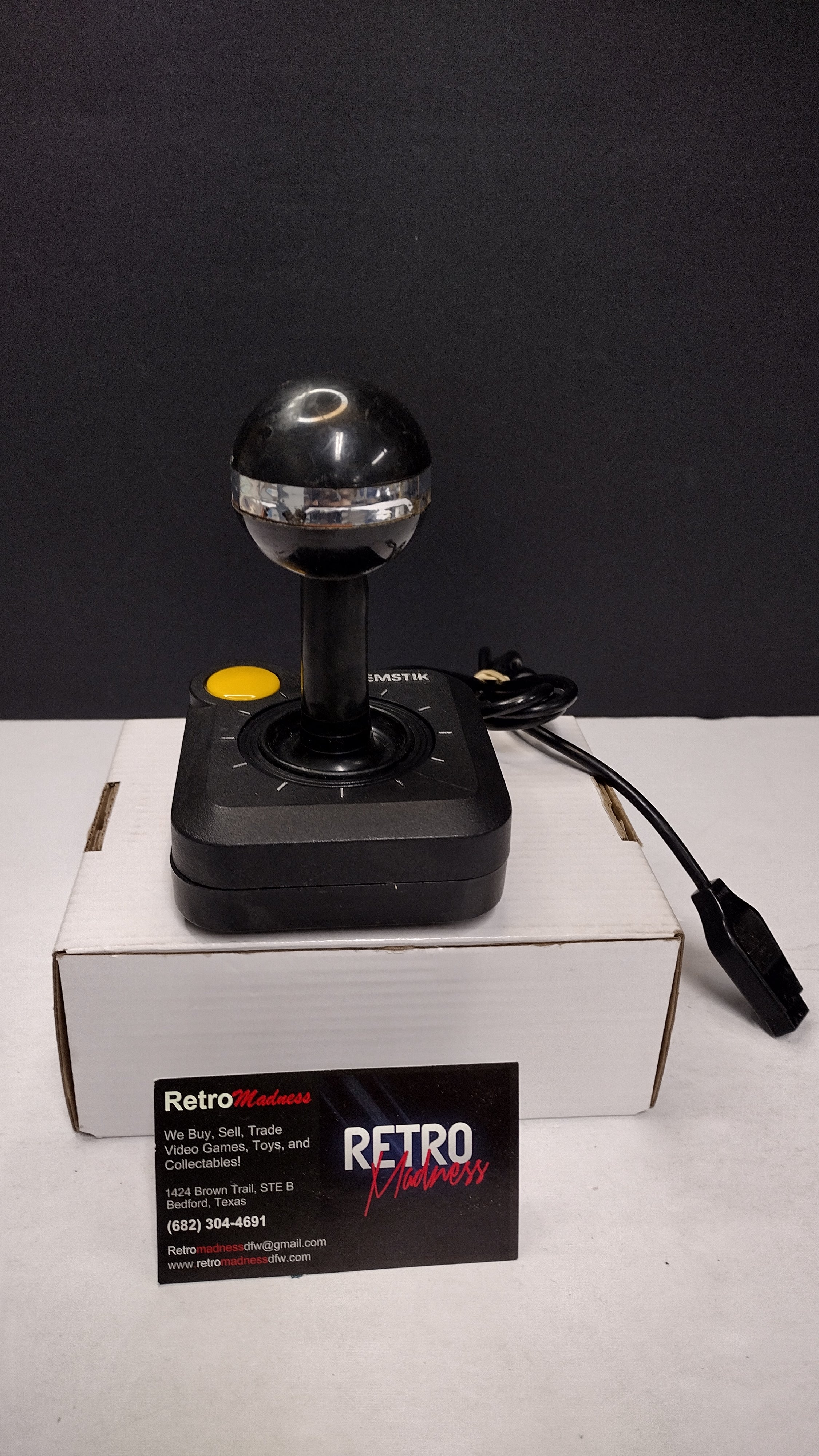 Vintage Gemini Gemstik Wired Joystick Controller with Gemgrip for Atari 2600 & Commodore 64