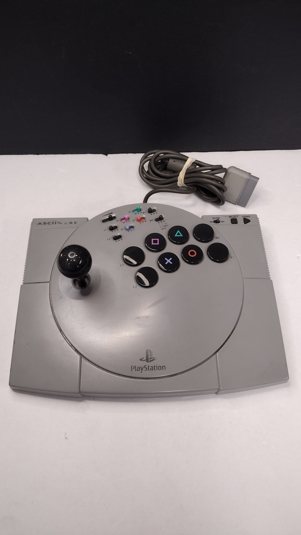 ASCII Fighter Stick V Controller PS1 PS2 ASC-0501J Arcade Joystick - Tested