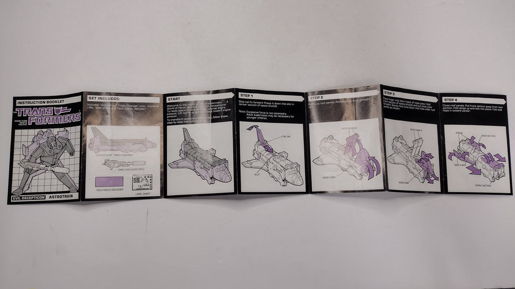 Vintage 1986 Original G1 Transformers Astrotrain Instruction Booklet