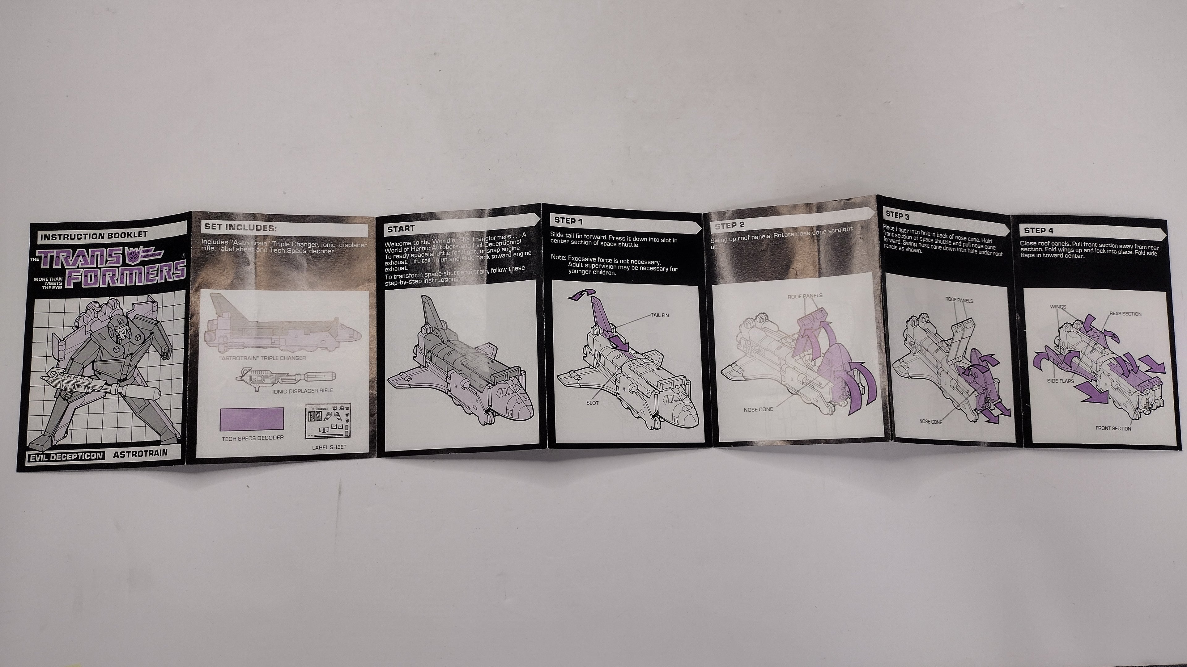 Vintage 1986 Original G1 Transformers Astrotrain Instruction Booklet