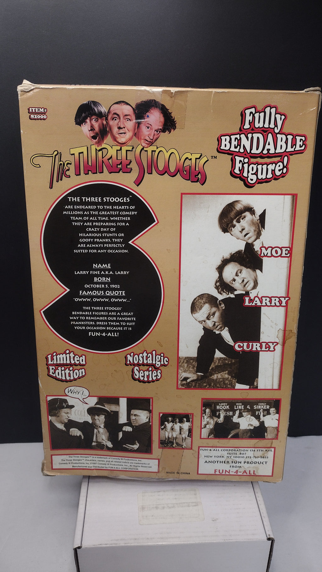 Fun4All The Three Stooges "Larry" Nostalgic Series Bendable Limited Edition Figure (1997 - Open Box / Complete in Packaging)