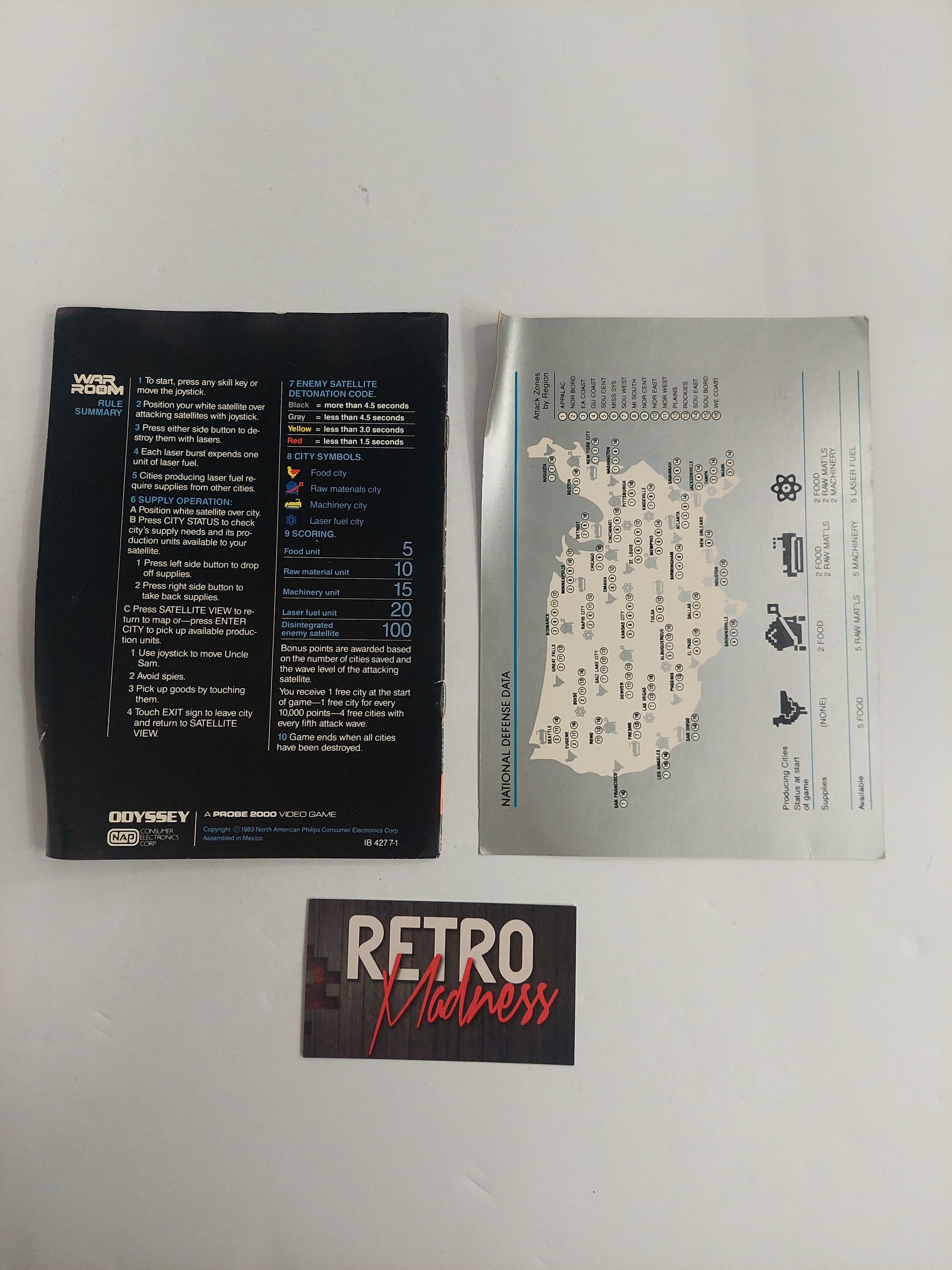 Vintage 1983 Coleco Vision Probe 2000 War Room Manual