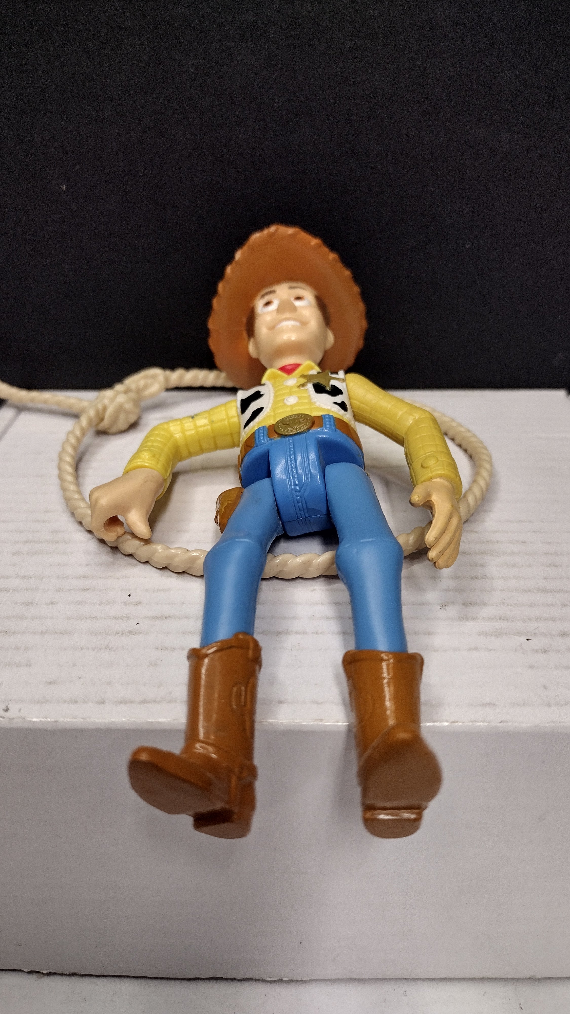 Vintage 1995 Disney Pixar Toy Story Sheriff Woody Burger King Kids Club Plastic Figure with Lasso (Loose)