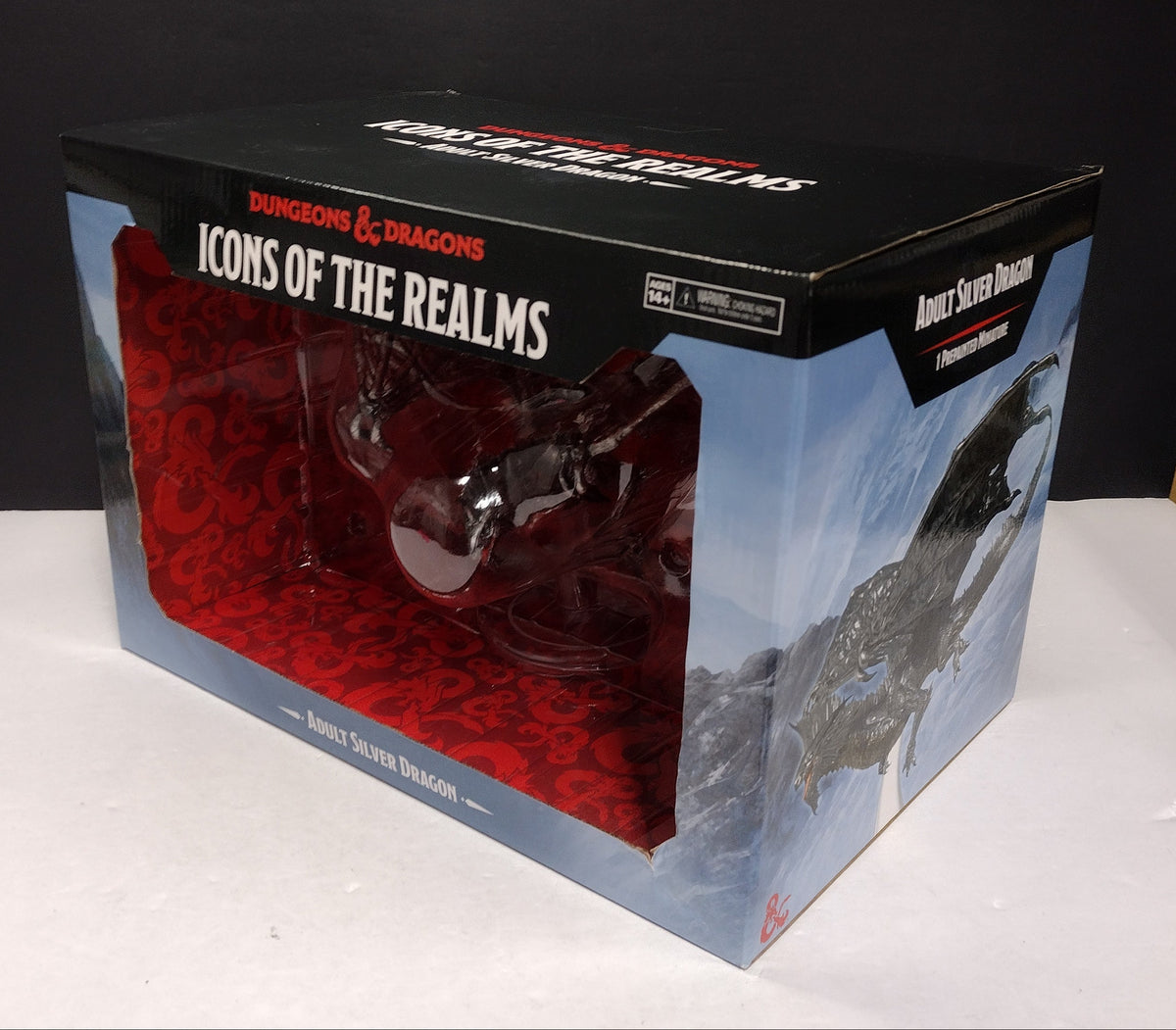 D&D Icons of the Realms Adult Silver Dragon Figure WizKids Sealed Box