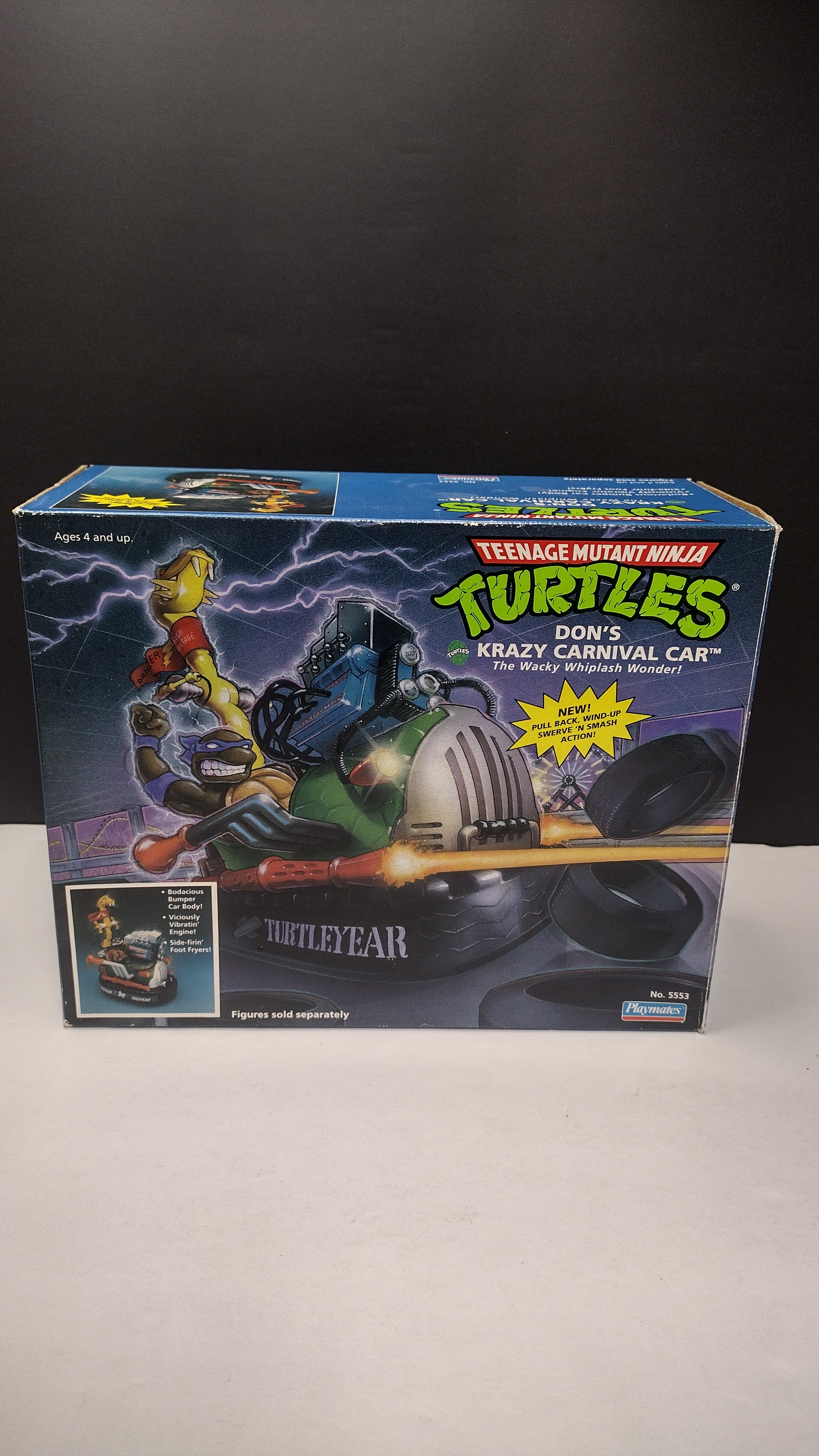 Vintage 1991 TMNT Don’s Krazy Carnival Car – Open Box with Instructions (Playmates)