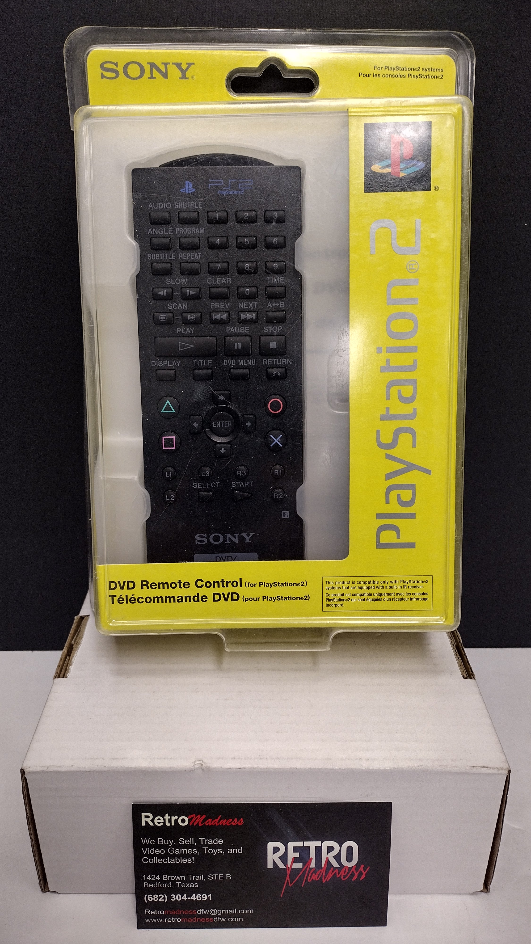 Sony PlayStation 2 (PS2) DVD Remote Control – Official OEM (No Dongle)