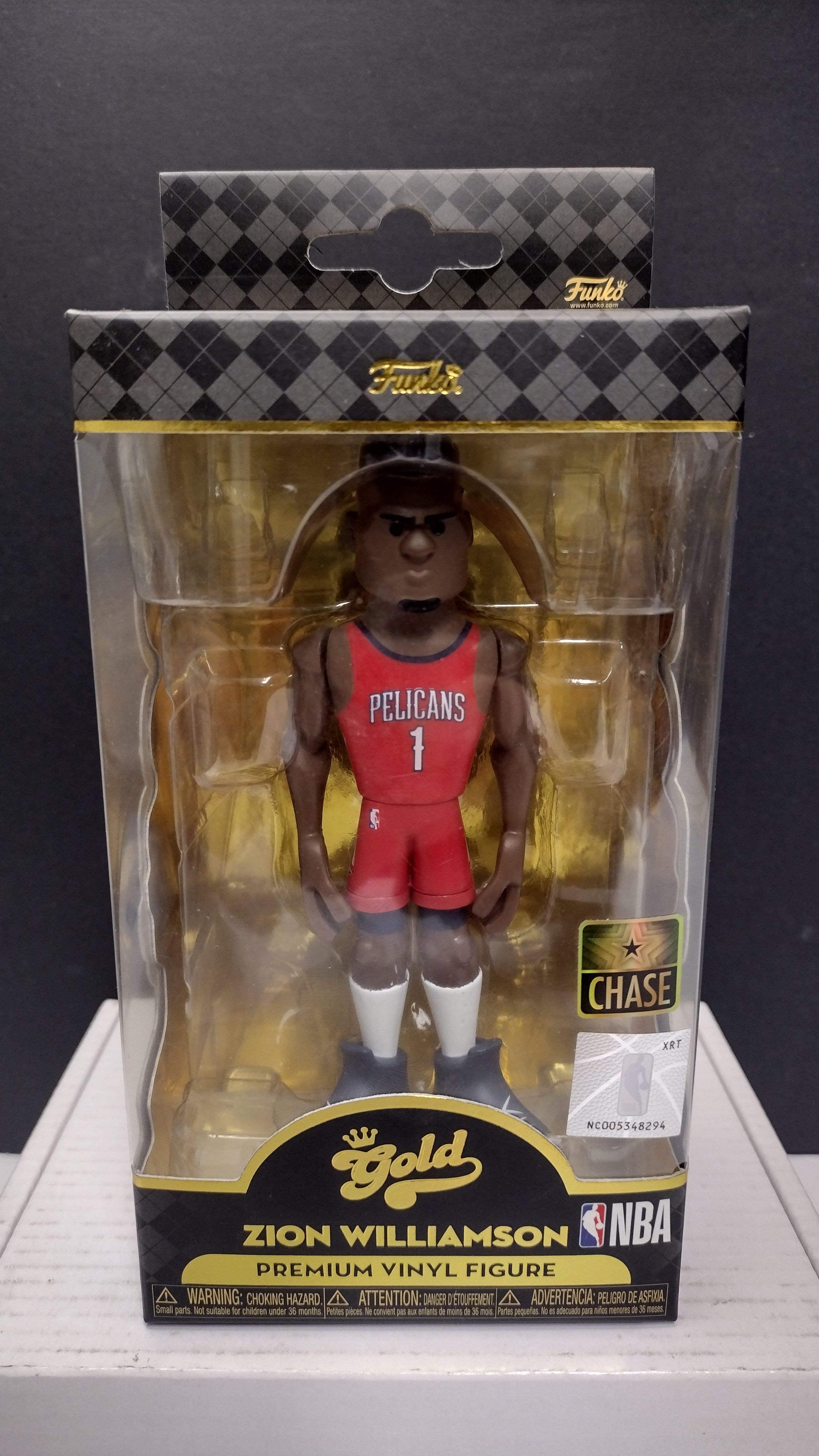 Funko GOLD Zion Williamson New Orleans Pelicans CHASE Variant Premium Vinyl Figure NIB