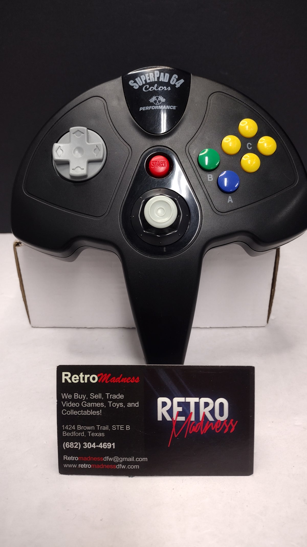 Performance SuperPad 64 Colors- Black Controller- Nintendo 64- Tested