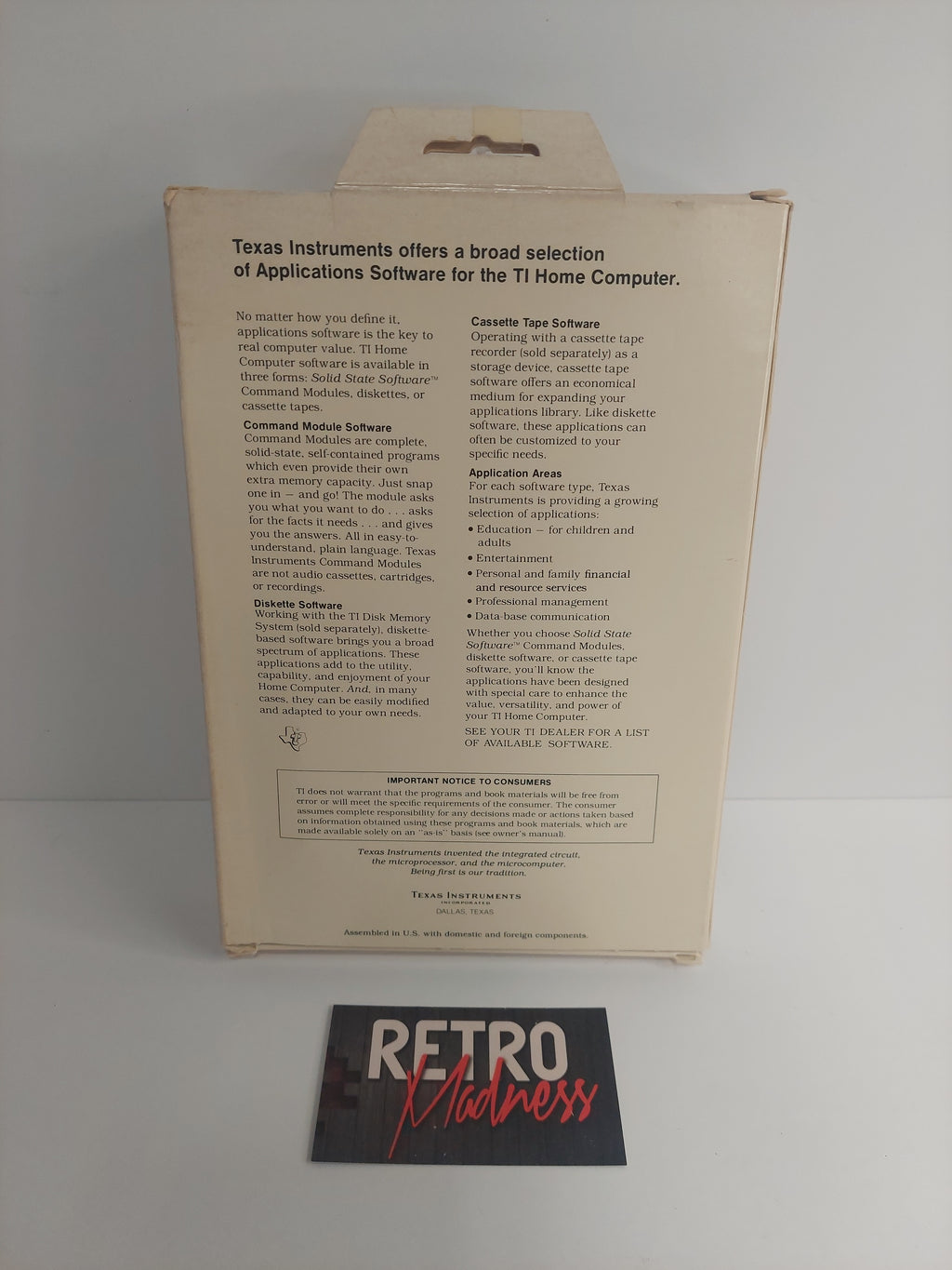 Texas Instruments Home Computer Applications Software A-maze-ing Untested
