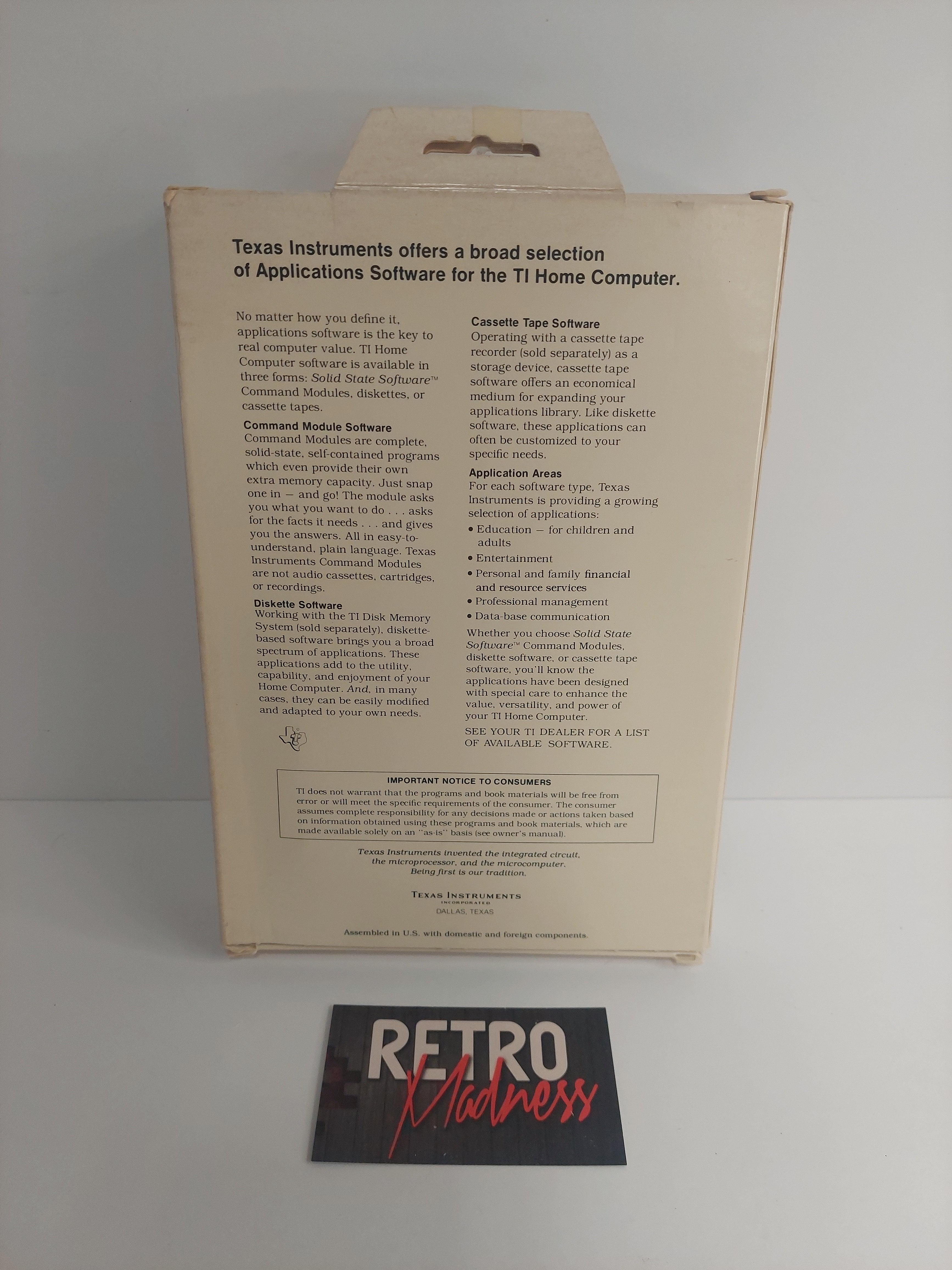 Texas Instruments Home Computer Applications Software A-maze-ing Untested