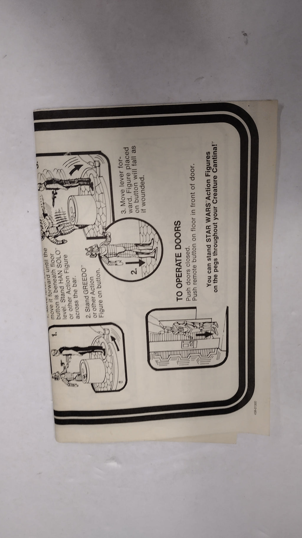 Vintage 1979 Kenner Star Wars Creature Cantina Action Playset Instructions Sheet