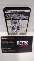 Vintage 1987 Original G1 Transformers Apeface - Instruction Booklet
