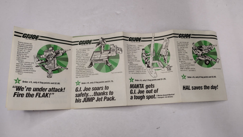 G.I. Joe 1984 Flag Points Order Form Parachute Offer Vintage Paperwork