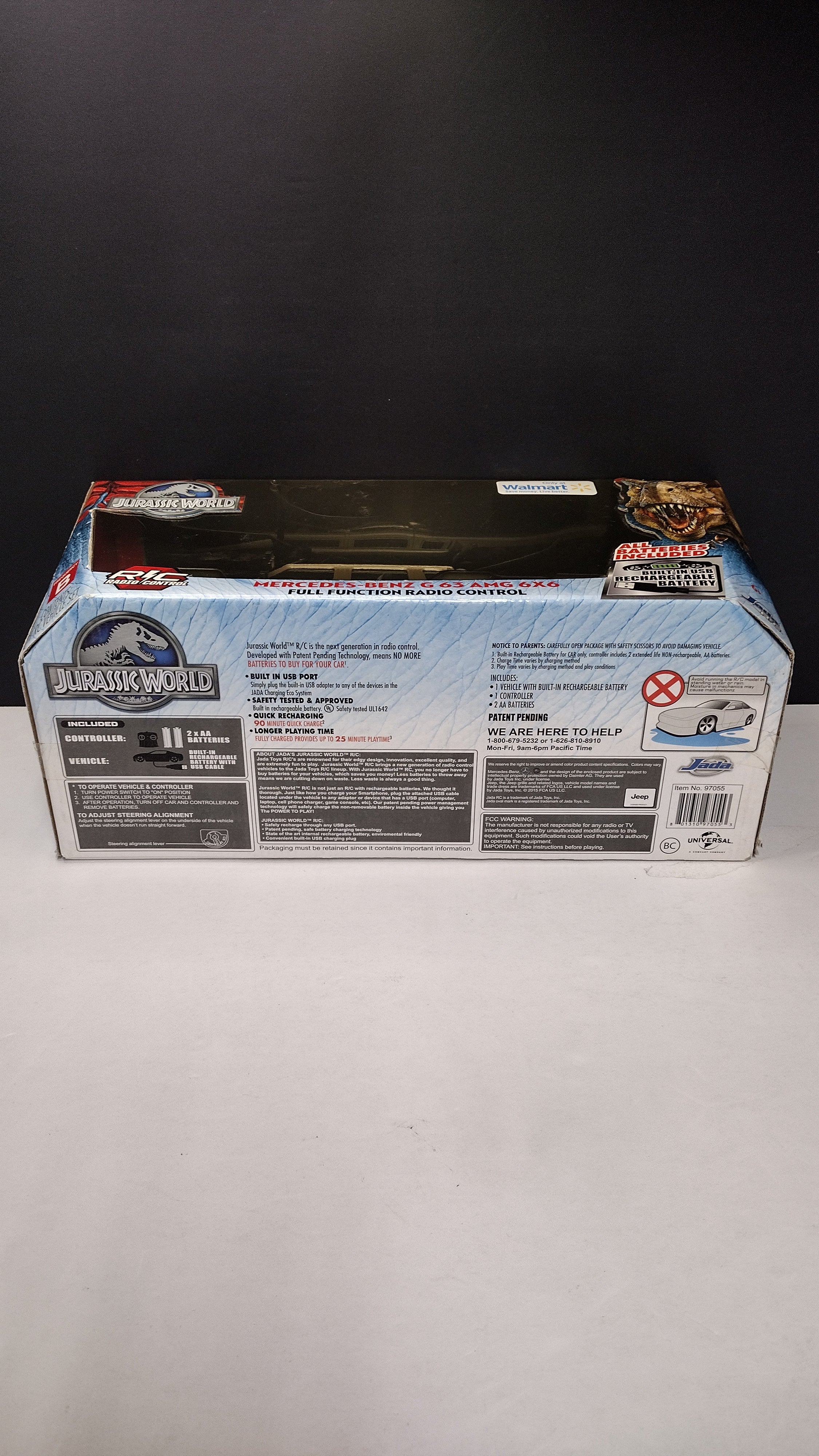 Jada Toys Jurassic World Mercedes-Benz G63 AMG 6x6 Die-Cast Truck (1:24 Scale) — RARE!