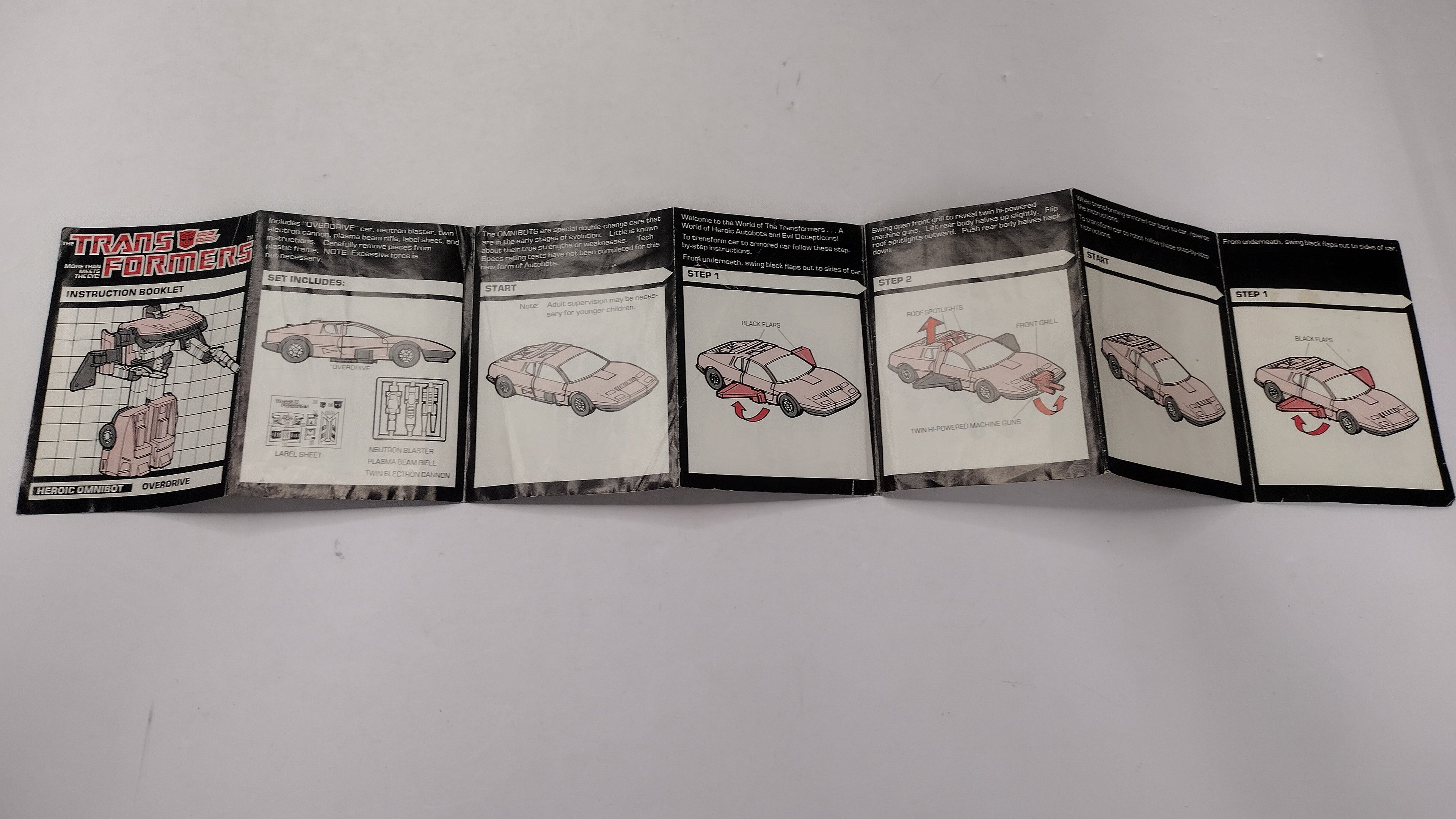 Vintage 1984 Original G1 Transformers Omnibot Overdrive - Instruction Booklet