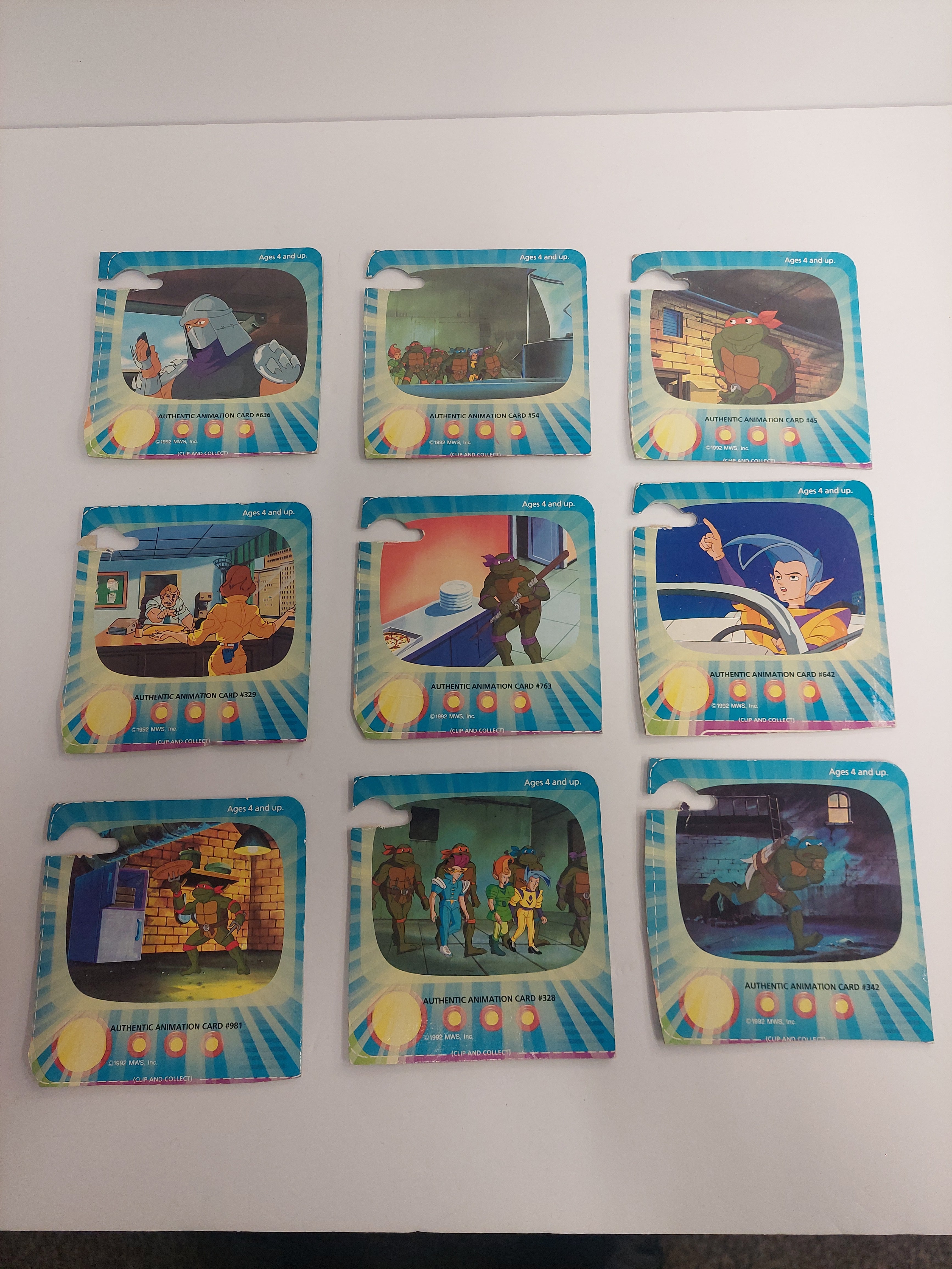 Vintage Teenage Mutant Ninja Turtles Authentic Animation Card Lot