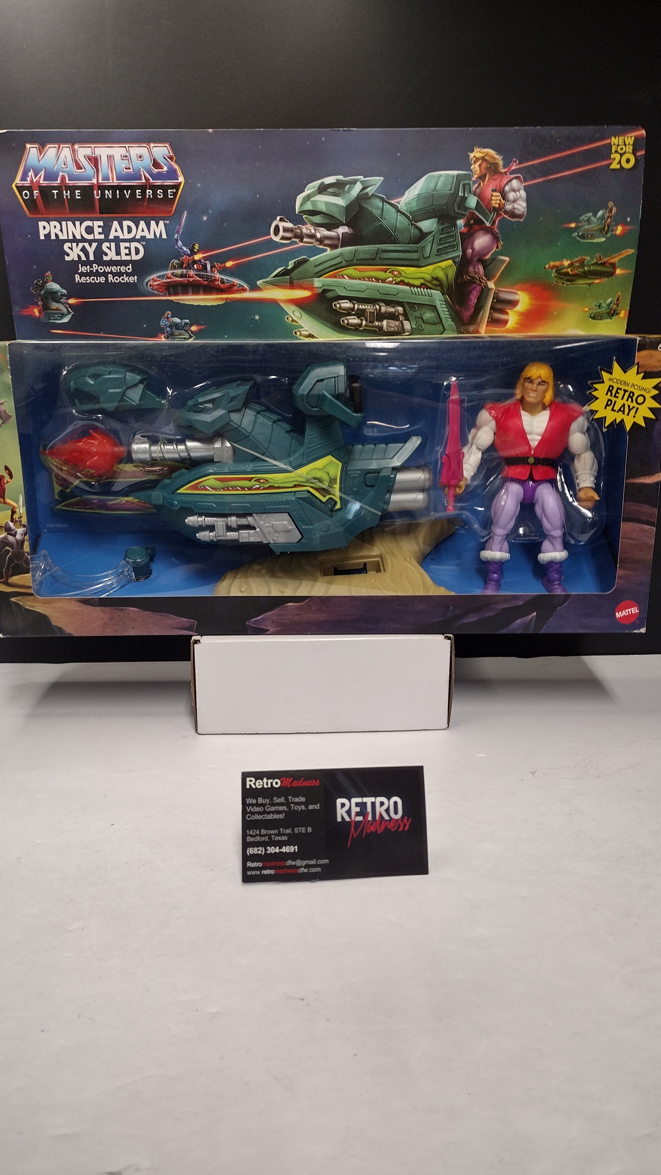 Masters of the Universe Origins: Prince Adam & Sky Sled Vehicle Set • Brand New / Factory Sealed in Original Box (Mattel 2020)