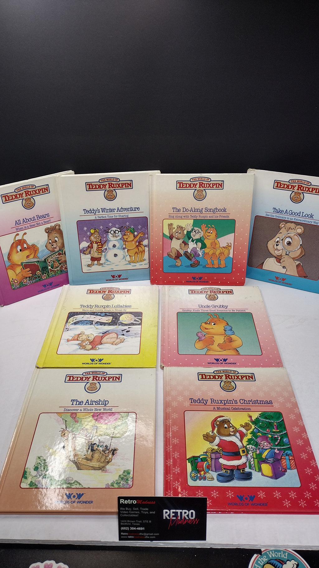 Vintage 1985 Teddy Ruxpin Hardcover 8-Book Storybook Lot (Worlds of Wonder) – Books Only, No Cassettes