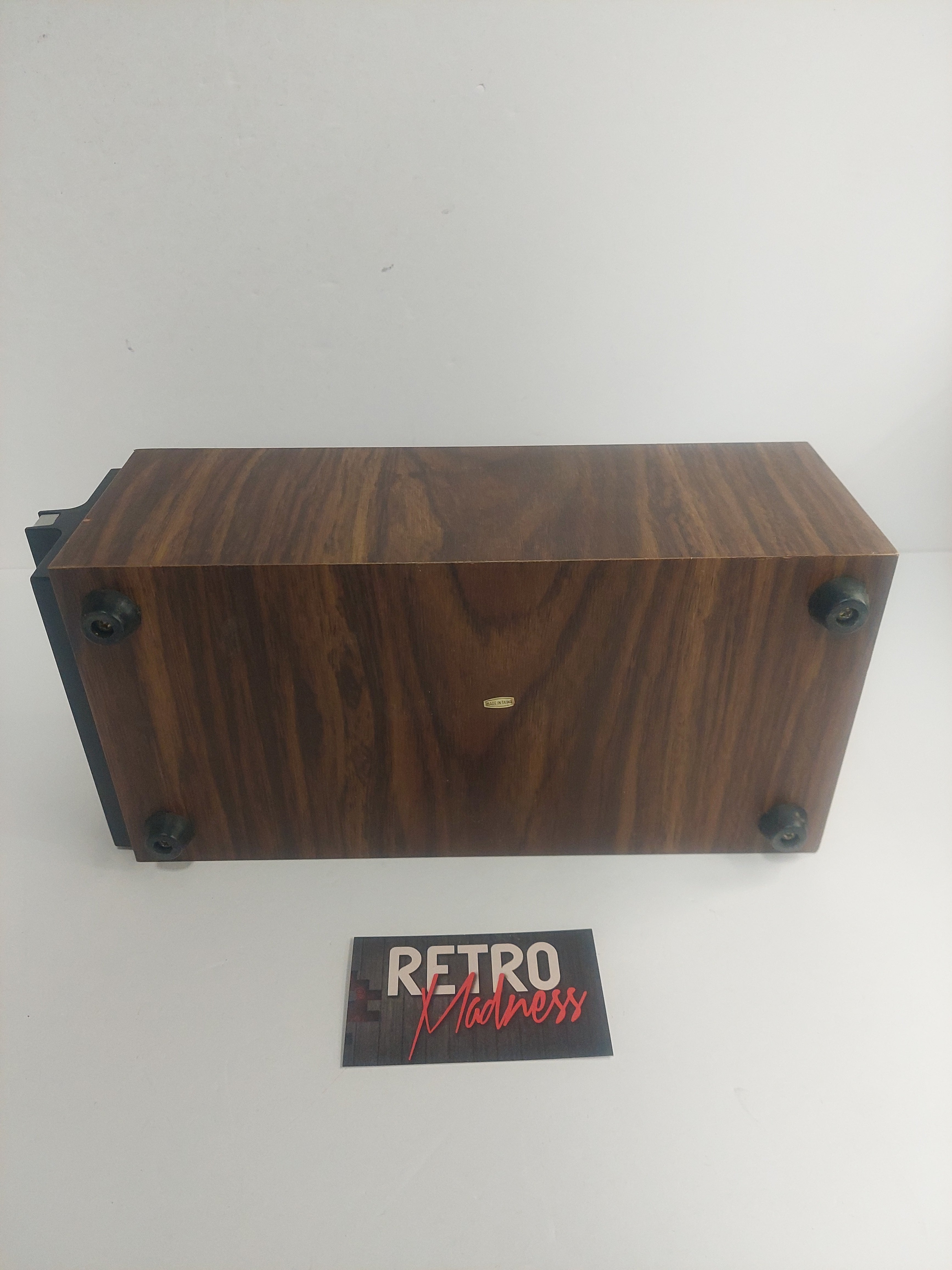 Kenmark Faux Walnut Wood Cassette Tape Storage Case