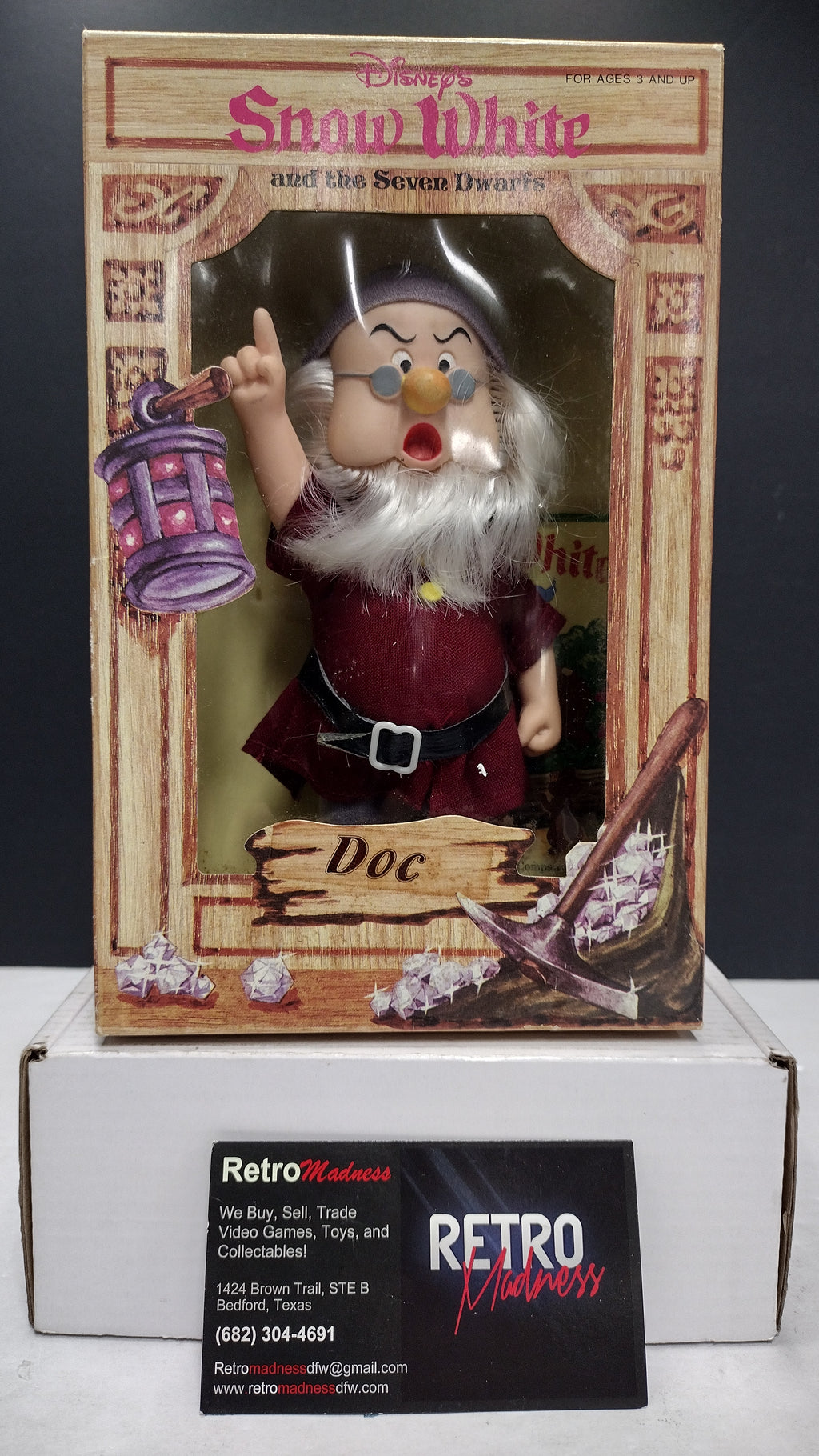Rare Vintage Bikin Disney Snow White & the Seven Dwarfs "Doc" 6.5-Inch Figure (New in Box / Open Box)