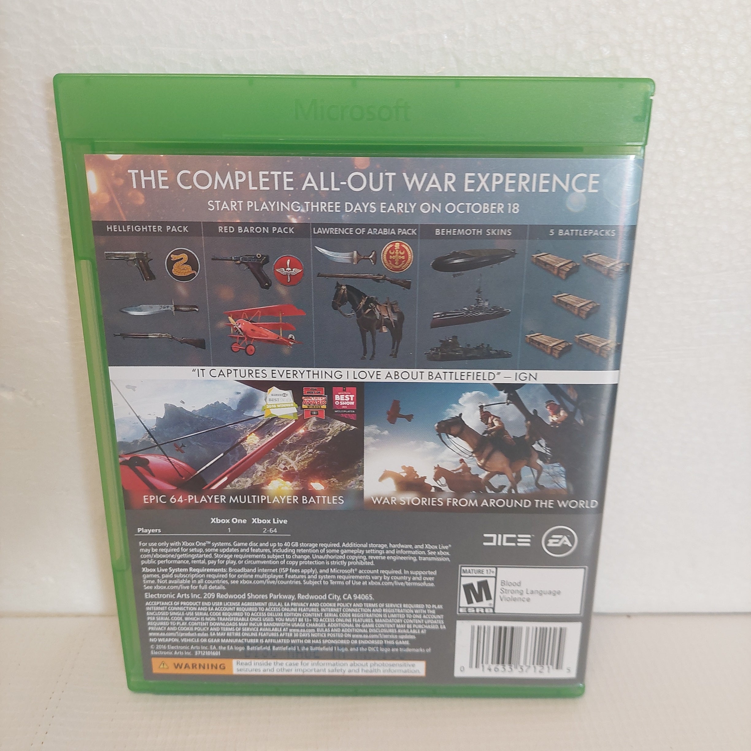 Xbox One Battlefield 1 Early Enlister Deluxe Edition