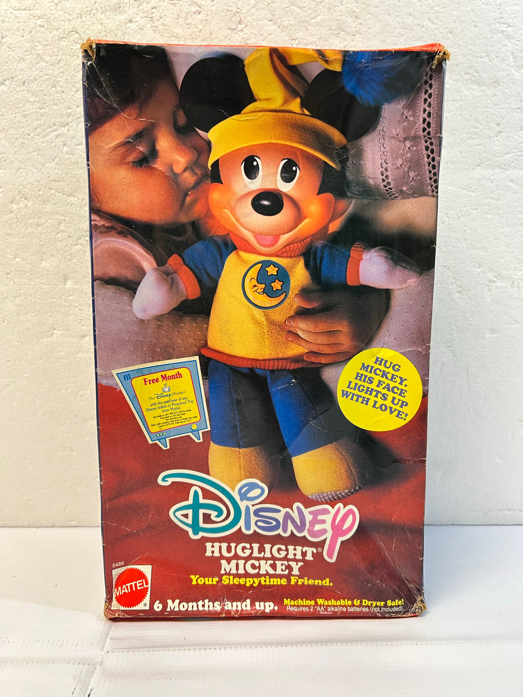 Vintage Mattel Disney Mickey Mouse Hug & Glow Light Up Plush Boxed